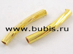 Трубочка металлическая 10 изогнутая витая 15*2мм золотистая (Brass) (10шт.)