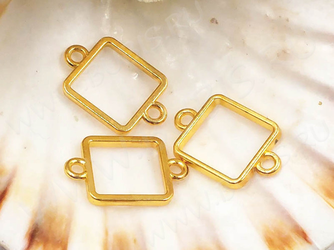 338 Коннектор рамка Квадрат 17,5*11,5*1,5мм золотистый (сплав)