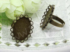 Основа (заготовка) для кольца 105 18мм с ажурным сеттингом 25*18мм античная бронза (Brass и Iron)