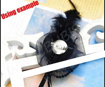 (СКИДКИ!!!) Основа (заготовка) для броши №02 булавка с сеттингом 28мм Круг 30*30*8,5мм цвет платины (Iron) (10шт)