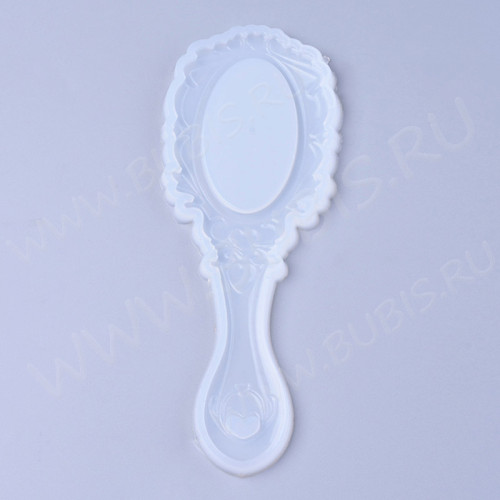 Молд 247 для эпоксидной смолы 170*62*7мм Зеркальце с узорами и ручкой (силикон)
