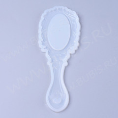 Молд 247 для эпоксидной смолы 170*62*7мм Зеркальце с узорами и ручкой (силикон)