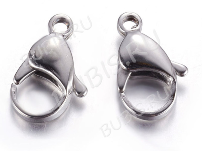 Замочек карабин №103 большой 23*14*5мм цвет платины (Хирургическая сталь)