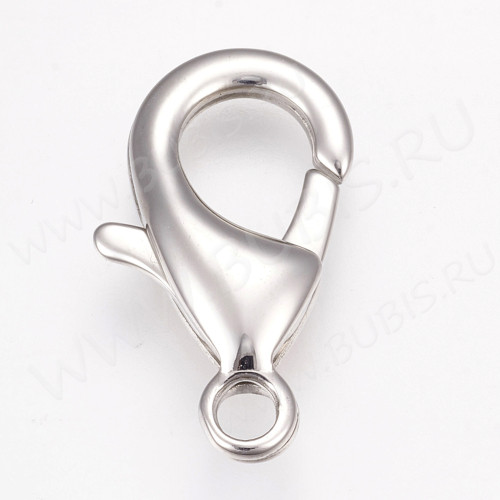 Замочек карабин №103 большой 23*14*5мм цвет платины (Хирургическая сталь)