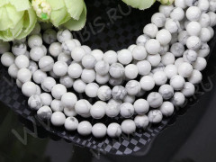 (ОПТ) Бусина округлая 6мм Кахолонг белый (камни) (НИТЬ)
