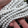 Купить (ОПТ) Бусина округлая 6мм Кахолонг белый (камни) (НИТЬ) с доставкой по России