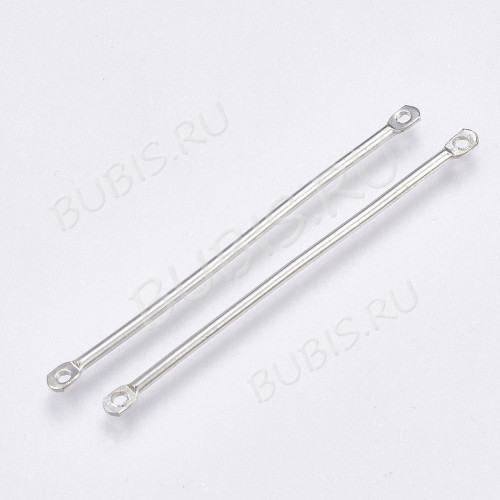 378 Коннектор палочка прямая гладкая 40*2*1,2мм цвет платины (Iron) (10шт)