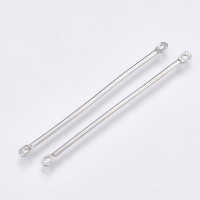 378 Коннектор палочка прямая гладкая 40*2*1,2мм цвет платины (Iron) (10шт)