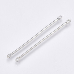 378 Коннектор палочка прямая гладкая 40*2*1,2мм цвет платины (Iron) (10шт)
