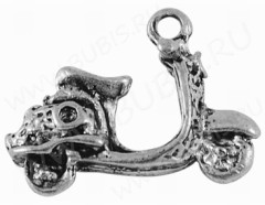 Подвеска Мопед 01 3D 17,5*13*4мм античное серебро (литьё)