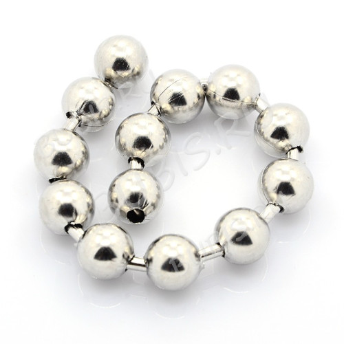 Цепочка S109 шариковая ювелирная перлина 10мм цвет платины (Хирургическая сталь) (50см)