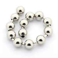 Цепочка S109 шариковая ювелирная перлина 10мм цвет платины (Хирургическая сталь) (50см)