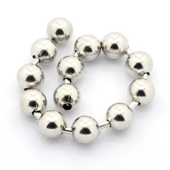 Цепочка S109 шариковая ювелирная перлина 10мм цвет платины (Хирургическая сталь) (50см)