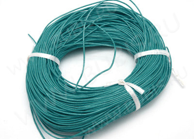 Шнур кожаный 03 воловья кожа 2мм круглый бирюзовый (1м)