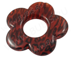 Бусина акрил Цветочек 40 рамка 32*31*5мм т.янтарно-чёрный прозрачный (акрил)