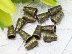 (СКИДКИ!!!) 210 Шапочка Конус с кружочками 10*7*7мм античная бронза (литьё) (10шт)