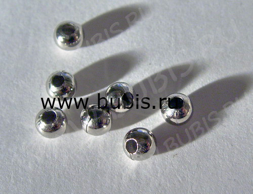 (СКИДКИ!!!) Бусина Шарик металлический 3мм цвет платины (Iron) (200шт.)