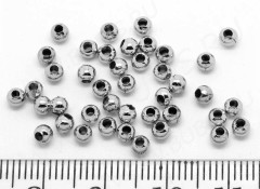 (СКИДКИ!!!) Бусина Шарик металлический 3мм цвет платины (Iron) (200шт.)