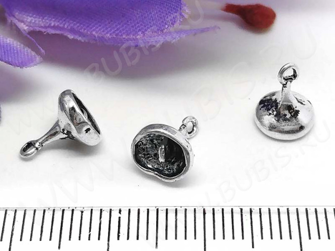 264 Коннектор Колокольчик 9*7*7мм античное серебро (литьё)