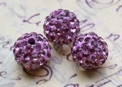 Бусина Шамбала 05 10мм св.сиреневая (керамика и стекло)