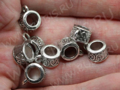 (СКИДКИ!!!) Бусина с петлёй 042 Бейл с сердечками 11*8,5*6мм античное серебро (литьё) (10шт)