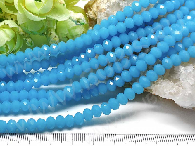 (СКИДКИ!!!) Бусина Абакус гранёный 6*6*4,5мм Хрусталь голубой полупрозрачный (имитация Сваровски) (10шт.)