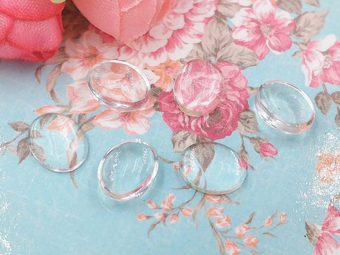 Кабошон стеклянный 18 Овал 10*8*4мм прозрачный (стекло) (10шт)