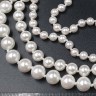 Купить (ОПТ) Бусина Жемчуг 36 Sea Shell Perl округлый 10мм белый имит. (камни) (нить 23см) с доставкой по России