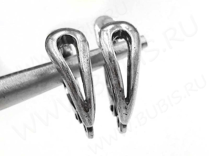 Швензы с английским замком №86 Капля крупная 18*13*6мм античное серебро (Brass) (1 пара)