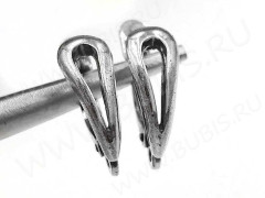 Швензы с английским замком №86 Капля крупная 18*13*6мм античное серебро (Brass) (1 пара)