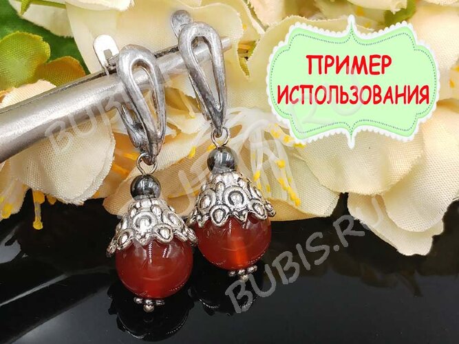 Швензы с английским замком №86 Капля крупная 18*13*6мм античное серебро (Brass) (1 пара)