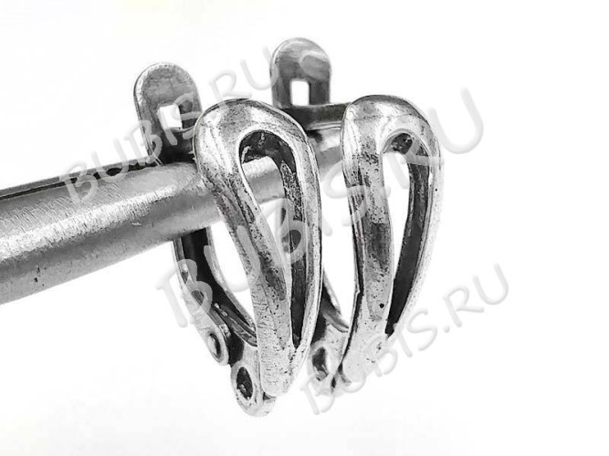 Швензы с английским замком №86 Капля крупная 18*13*6мм античное серебро (Brass) (1 пара)