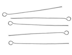 Штифт с петлёй 30*0,7мм цвет платины (Iron) (50шт)