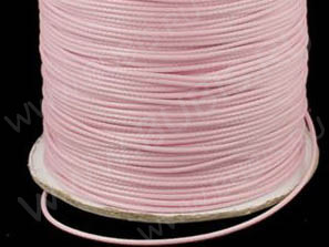 Вощёный х/б шнур 1мм бледно-розовый (5м)