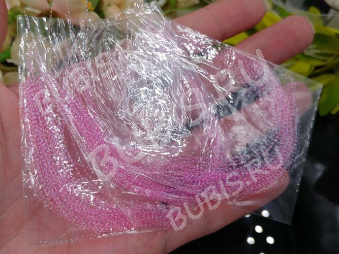 Наполнение для смолы и бутылочек 045 Ниточки 3-9см в пакетике розовые (украшения)