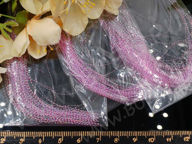 Наполнение для смолы и бутылочек 045 Ниточки 3-9см в пакетике розовые (украшения)