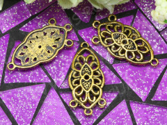 042 Коннектор Овальный на 3 нити 25*12*2мм античное золото (литьё)