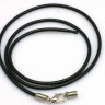 Купить Шнур с замочком 36 полиуретановый круглый 1,5мм чёрный (45см) с доставкой по России