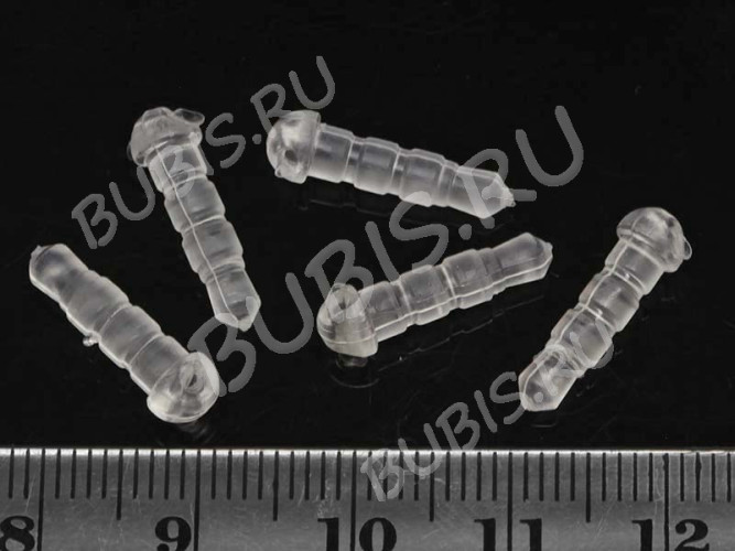 Заготовка заглушки для телефона 02 прорезиненная 16*4,5мм ПРОЗРАЧНАЯ (пластик) (10шт.)