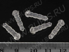 Заготовка заглушки для телефона 02 прорезиненная 16*4,5мм ПРОЗРАЧНАЯ (пластик) (10шт.)