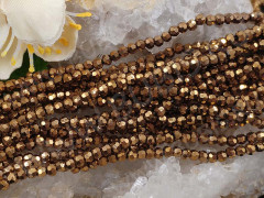 (СКИДКИ!!!) Бусина кристалл гранёный абакус 3*3*2мм св.коричневый металлик непрозрачный (имитация Сваровски) (НИТЬ)