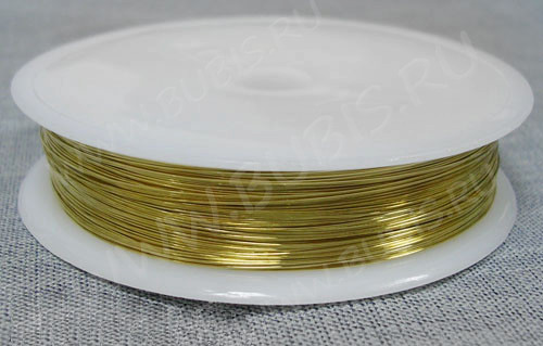 Проволока медная 28 толщина 0,8мм золотистая (Copper) (ок. 5м)