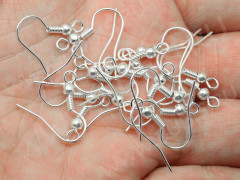 (СКИДКИ!!!) Швензы-крючки №048 с пружинкой и шариком 18,5*17мм серебристый (Brass) (5 пар)