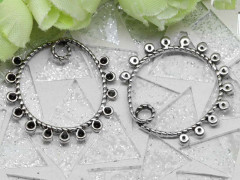 257 Коннектор рамка округлый 26*25*2мм античное серебро (литьё)