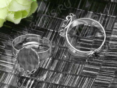 Основа (заготовка) для кольца 106 17мм с сеттингом 14*10мм серебристая (Brass)