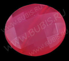 Бусина Лепёшка 12 гранёная 25*25*8,5мм фуксия полупрозрачная (акрил)