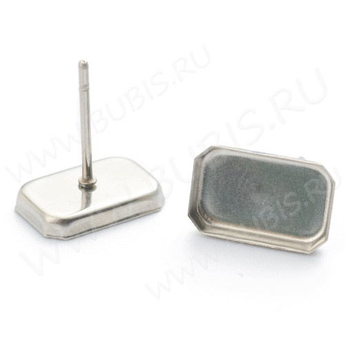 Пуссеты ("гвоздики") №192 (с прямоугольным сеттингом 10*6мм) 12,5*11*7*0,6мм цвет платины (Хирургическая сталь) (1 пара)