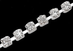 Цепочка C44 СТРАЗОВАЯ 2,6*2,6мм серебристая (Brass) (50см)