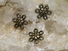 113 Коннектор Цветочек 9*9*3мм античная бронза (литьё)