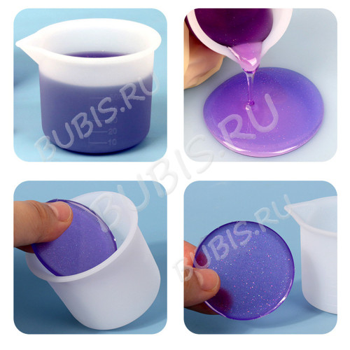 Стаканчик мерный 03 для работы со смолой 50мл силиконовый 50*50мм (инструменты для бижутерии)